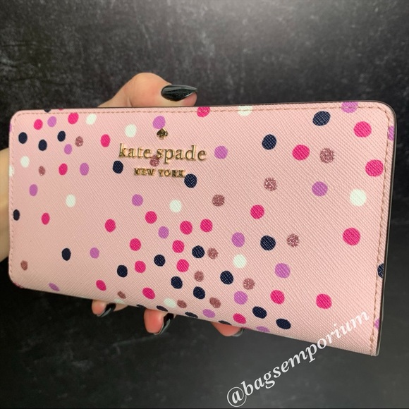 Kate Spade Festive Confetti Large Slim Wallet - Picture 3 of 11